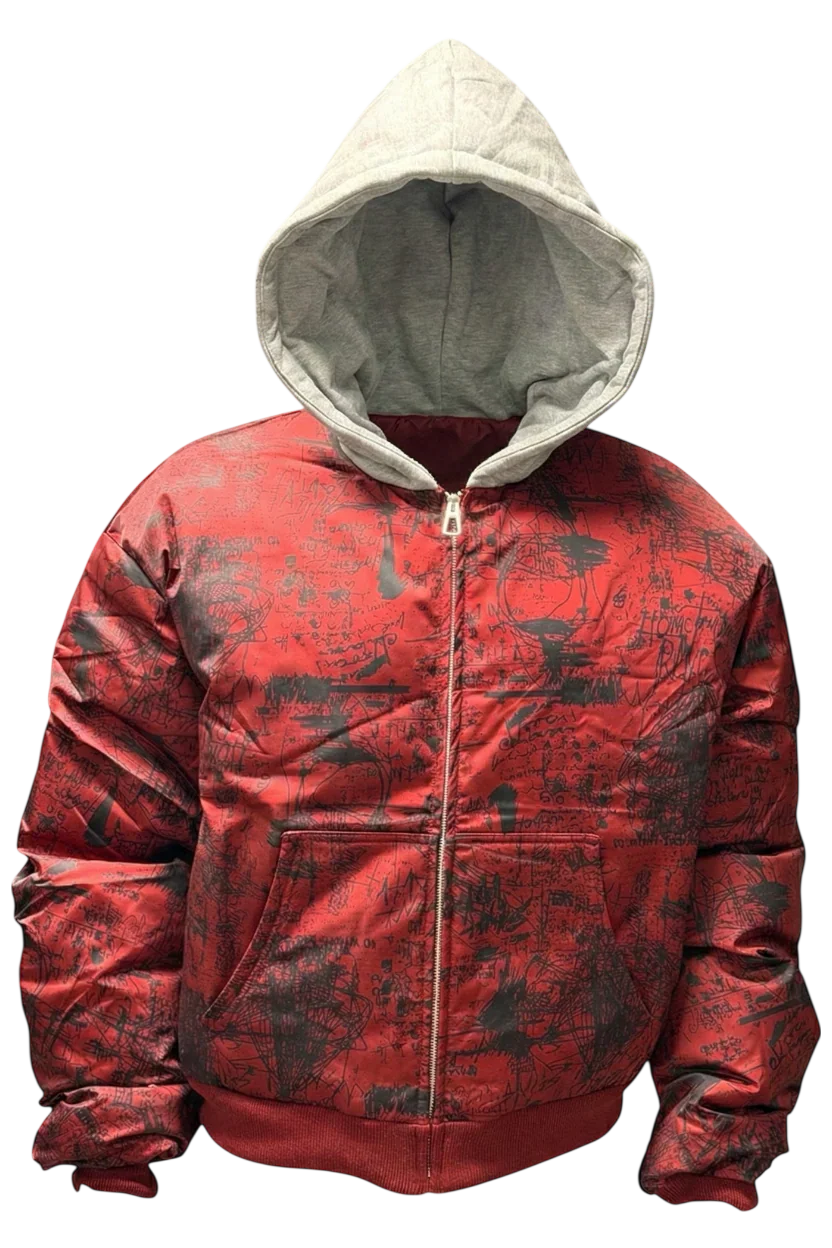 RED GRAFFITI BOMBER