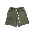 Saint Vanity Terry Studded Logo Shorts “Olive”